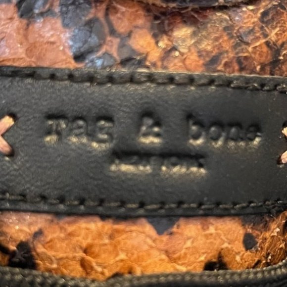 Rag & Bone Snake-Embossed High-Top Leather Sneakers - 38/8 - Picture 13 of 14